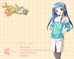  aruto blue_eyes blue_hair kagami_shouko pantyhose purple_software 