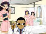  harima_kenji nurse school_rumble sunglasses suou_makoto thigh-highs tsukamoto_tenma tsukamoto_yakumo 