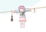  blush clothesline hanging kaenbyou_rin kaenbyou_rin_(cat) kamexmusi komeiji_satori outstretched_arms panties spread_arms touhou underwear upside-down |_| 