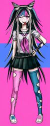  1girl absurdres danganronpa_(series) danganronpa_2:_goodbye_despair highres mioda_ibuki non-web_source one_eye_closed punk tongue tongue_out 