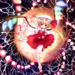  ascot blonde_hair blush danmaku fang flandre_scarlet hat side_ponytail solo the_embodiment_of_scarlet_devil touhou wings wormwood 