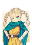  belt bianca blonde_hair bracelet braid cape child dragon_quest dragon_quest_v earrings hands_on_hips jewelry loli_bianca mahito twin_braids young 