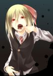  absurdres blonde_hair fangs finger_in_mouth hair_ribbon hands highres jimi open_mouth red_eyes ribbon rumia short_hair solo the_embodiment_of_scarlet_devil touhou youkai 