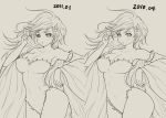  cleavage comparison detached_sleeves final_fantasy final_fantasy_iv hair_ornament hips large_breasts leotard long_hair mahito monochrome rydia thighs wide_hips 
