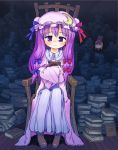  :&lt; arms_up bat_wings book book_focus book_hug book_stack chair chibi crescent crossed_arms head_wings kawamura_tenmei koakuma long_hair multiple_girls o_o patchouli_knowledge purple_eyes purple_hair red_hair redhead sitting the_embodiment_of_scarlet_devil too_many_books touhou violet_eyes wings 
