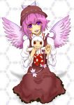  character_doll fujiwara_no_mokou hat holding kotarou_(yukina1721) mystia_lorelei pink_eyes pink_hair short_hair smile touhou wings 