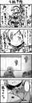  c c_(neta) comic drill_hair gloves hair_ribbon hat kaname_madoka magical_girl mahou_shoujo_madoka_magica monochrome ribbon short_hair short_twintails skirt spoilers tomoe_mami translated translation_request twintails umakatsuhai 