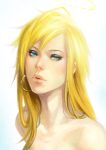  blonde_hair erina eyeshadow face halo lips makeup noa_ikeda panty_&amp;_stocking_with_garterbelt panty_(character) panty_(psg) portrait realistic solo 