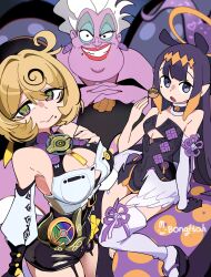 bongftah disney hololive long_hair multiple_girls ninomae_ina'nis scylla short_hair takoyaki the_little_mermaid ursula_(disney) yidhari_(zenless_zone_zero) yidhari_murphy zenless_zone_zero