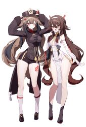  animal_ears costume_switch genshin_impact hu_tao_(genshin_impact) long_hair multiple_girls ye_shunguang zenless_zone_zero 