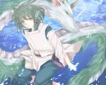  dissolving dragon dual_persona eastern_dragon green_eyes green_hair haku haku_(spirited_away) rara419 sen_to_chihiro_no_kamikakushi short_hair spirited_away underwater 