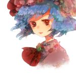  1girl bad_id face hat purple_hair remilia_scarlet short_hair solo touhou 