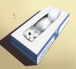  cat kitten no_humans original samo_(niroko2275) shadow simple_background tissue_box 
