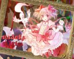  bubble_skirt butterfly dress gloves hair_bow jewelry kaname_madoka kyubey lunica magical_girl mahou_shoujo_madoka_magica pendant pink_eyes pink_hair ribbon shoes short_twintails title_drop twintails 