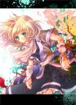  arm_warmers blonde_hair green_eyes letterboxed maryquant mizuhashi_parsee pointy_ears scarf short_hair solo tears touhou 