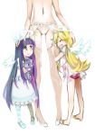  god halo honekoneko honekoneko_(psg) hug lingerie mom_(character) mom_(psg) navel panties panty_&amp;_stocking_with_garterbelt panty_(character) panty_(psg) panty_and_stocking's_mother stocking_(character) stocking_(psg) thighhighs tribute underwear wings young 