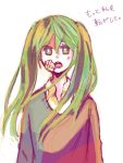  bandage bandages green_eyes green_hair hatsune_miku rolling_girl_(vocaloid) sana423 school_uniform solo tegaki twintails vocaloid 