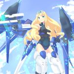  artist_request blue_eyes blue_tears bodysuit cecilia_alcott curly_hair drill_hair eichisu hairband highres infinite_stratos long_hair mecha_musume myojo999 pilot_suit solo 