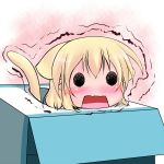  animal_ears blonde_hair blush box cat_ears cat_tail chibi extra_ears fang girl_in_a_box hoshizuki_(seigetsu) in_box in_container kemonomimi_mode mizuhashi_parsee open_mouth pointy_ears puru-see seigetu short_hair solo tail tissue_box touhou trembling 