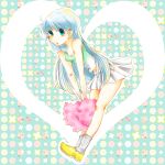 blue_hair cheerleader chocorobo green_eyes heart index long_hair pleated_skirt pom_poms skirt to_aru_majutsu_no_index 