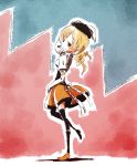  blonde_hair drill_hair hat highres mahou_shoujo_madoka_magica smile solo sonson_(eleven) thigh-highs thighhighs tomoe_mami twin_drills 