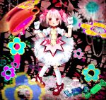  bow bubble_skirt candy cup flower gloves kaname_madoka magical_girl mahou_shoujo_madoka_magica open_mouth pink_eyes pink_hair reina_(polypropylene) shoes solo twintails witch's_labyrinth 