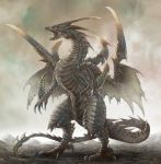  bad_id claws dragon michii_yuuki no_humans original pixiv_fantasia pixiv_fantasia_5 tail western_dragon wings 