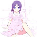  blush dress frown higebu inazuma_eleven inazuma_eleven_(series) kudou_fuyuka purple_eyes purple_hair violet_eyes 