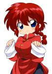  blue_eyes braid breasts chinese_clothes genderswap pigtail ponytail ranma-chan ranma_1/2 red_hair redhead saotome_ranma single_braid solo tangzhuang youri19 