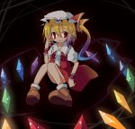  bad_id blonde_hair flandre_scarlet hat ichihina red_eyes short_hair side_ponytail solo the_embodiment_of_scarlet_devil touhou wings 