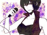  bad_id breasts face kouya_(libera) meiko microphone purple short_hair solo soolo vocaloid 