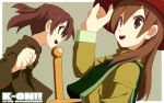  brown_eyes brown_hair cosplay extra hat k-on! long_hair multiple_girls nojima_chika robe romeo_and_juliet sword taki_eri twintails wallpaper weapon yamano_sachi 