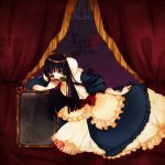  apple brown_hair crown curtains dress food fruit gown ichiko marchen schneewittchen solo sound_horizon 