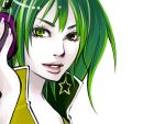  close drahtpuppe engloid green_eyes green_hair headphones lips simple_background sonika vocaloid 