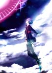  armband blue_hair cloud clouds evoker holster ito_(pixiv) persona persona_3 short_hair sky spoilers 