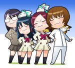  blazer blue_hair brown_hair chypre_(heartcatch_precure!) coffret coffret_(heartcatch_precure!) glasses hanasaki_tsubomi heartcatch_precure! hirai_yukio kurumi_erika multiple_girls myoudouin_itsuki pose potpourri_(heartcatch_precure!) potpourri_(precure) precure purple_hair red_hair redhead school_uniform shypre tsukikage_yuri 