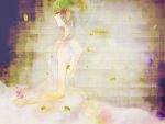  closed_eyes green_hair gumi penchop petals profile short_hair solo source_request vocaloid white_dress 