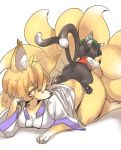  babuix chen chen_(cat) furry mochizuki_anko tail tail_hug touhou yakumo_ran yakumo_ran_(fox) yakumo_yukari 