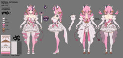  1girl ahoge braid bubi_(ironmouse) closed_mouth commentary demon_girl demon_horns demon_tail dress english_commentary epebe frilled_dress frills heart heart_ahoge highres horns ironmouse ironmouse_(birthday) long_hair looking_at_viewer multicolored_hair official_alternate_costume official_alternate_hairstyle official_art pink_hair pink_thighhighs purple_streaks sidelocks smile solo streaked_hair tail thigh-highs twin_braids violet_eyes virtual_youtuber vshojo white_dress white_thighhighs 