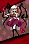  bad_id crazy_eyes flandre_scarlet hat highres laevatein no_nose saegome solo the_embodiment_of_scarlet_devil touhou wings 