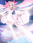  cape dress elbow_gloves gloves heart heartcatch_precure! heterochromia highres infinite_precure long_hair mugen_silhouette okera pink_eyes pink_hair precure thigh-highs thighhighs twintails very_long_hair 