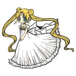  bishoujo_senshi_sailor_moon double_bun dress emita highres magical_girl princess_serenity sailor_moon solo tsukino_usagi twintails white_background 