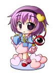  chibi faux_figurine hakoniwa heart highres komeiji_satori pink_hair purple_eyes shinjitsu solo touhou violet_eyes 