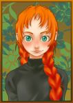  anne_of_green_gables anne_shirley blush braid bust face freckles green_eyes long_hair looking_at_viewer metalzigzag red_hair redhead smile solo turtleneck twin_braids 