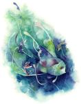  fish kazaori lumineon no_humans pokemon pokemon_(creature) traditional_media watercolor_(medium) 