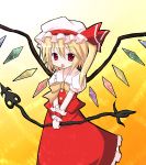  bad_id blonde_hair flandre_scarlet highres ichihina red_eyes side_ponytail solo touhou wings 