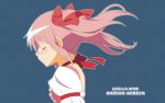  artist_request blush choker closed_eyes dress hair_bow kaname_madoka magical_girl mahou_shoujo_madoka_magica pink_hair smile solo source_request twintails vector 