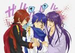  3boys akaito blue_hair kaito kamui_gakupo multiple_boys purple_hair redhead vocaloid 