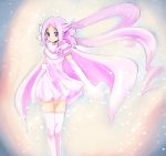  dress elbow_gloves gloves heart heartcatch_precure! highres infinite_precure k@non long_hair mugen_silhouette pink_hair precure purple_eyes sparkle thigh-highs thighhighs twintails very_long_hair violet_eyes 
