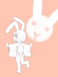 bad_id bunny_ears bunny_tail jingai_modoki looking_back monochrome original outstretched_arms short_hair solo spread_arms tail 